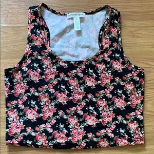 floral cropped tank